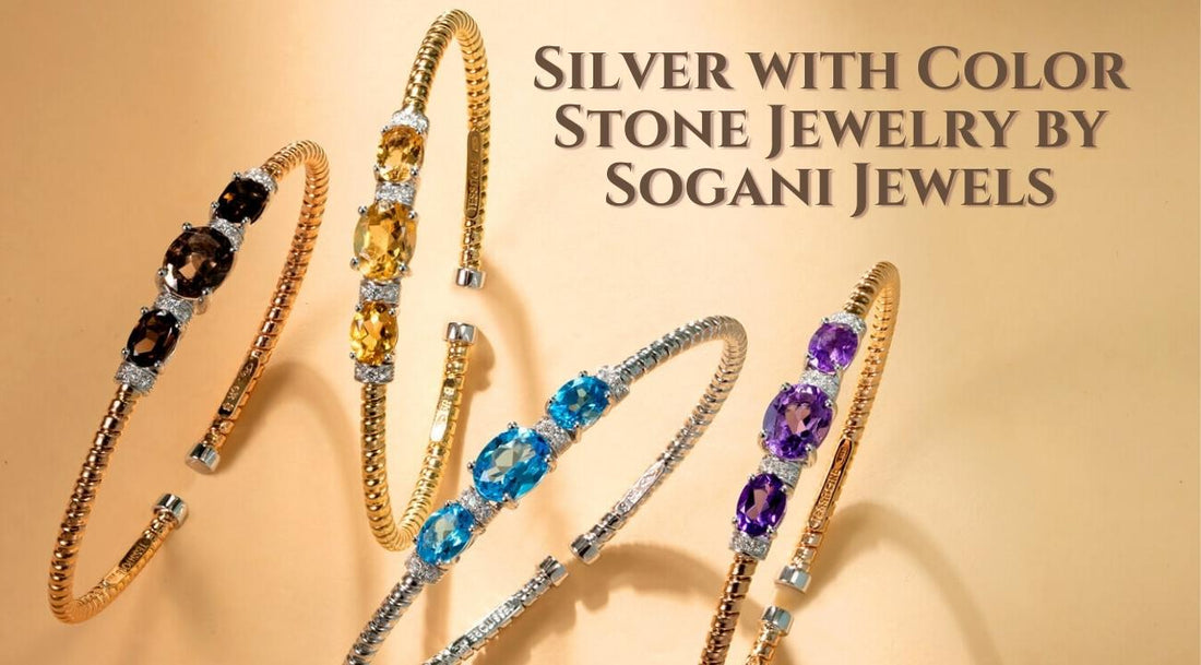 Discover Elegance and Charm: Silver with Color Stone Jewelry by Sogani Jewels UK