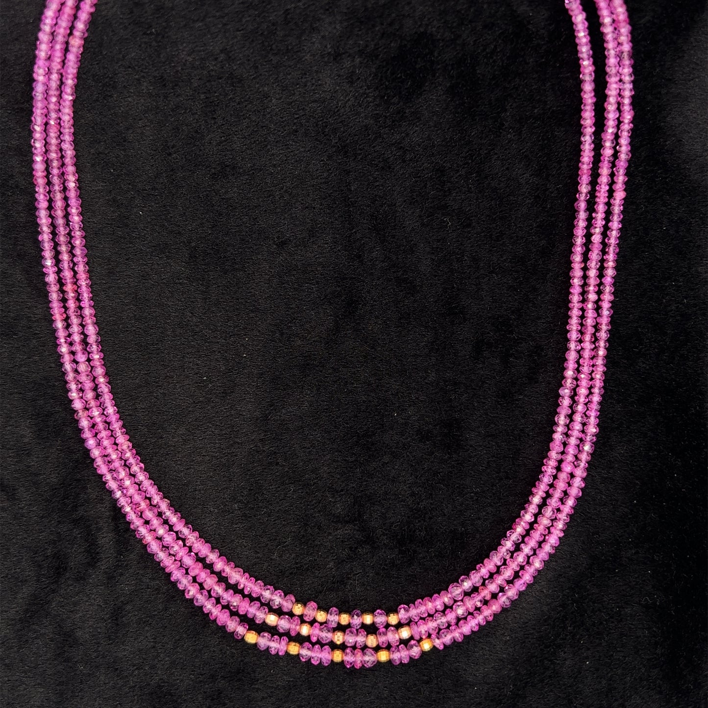 Beaded layered ruby necklace