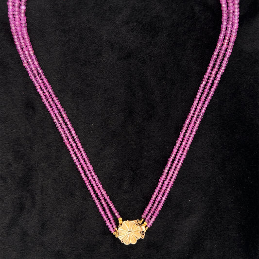 Beaded Layered Ruby Necklace