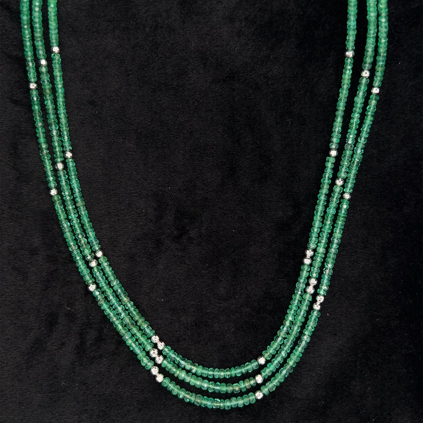 Beaded Layered Emerald necklace