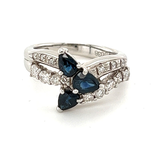 PT850 Sapphire Cross over ring