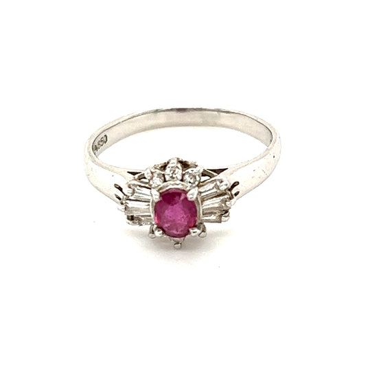 PT 900 Ruby Diamond Ring