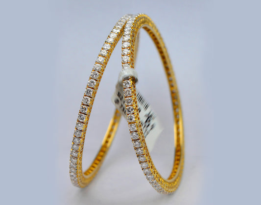 Allure 18k Diamond Stone Yellow Gold Bangles