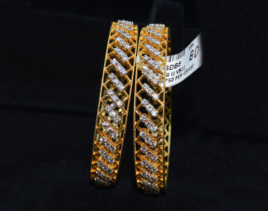 Enchanting Diamond-studded Gold Bangle