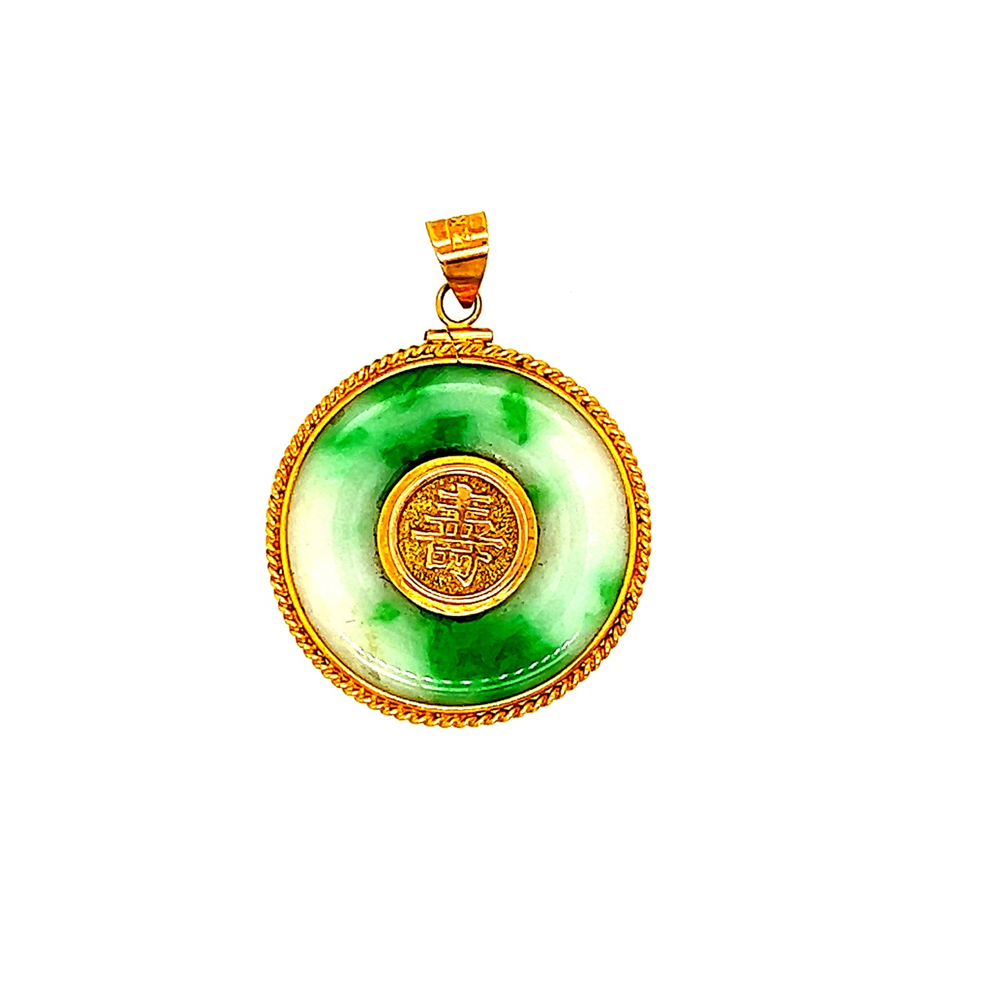 Green Chinese jade circular
