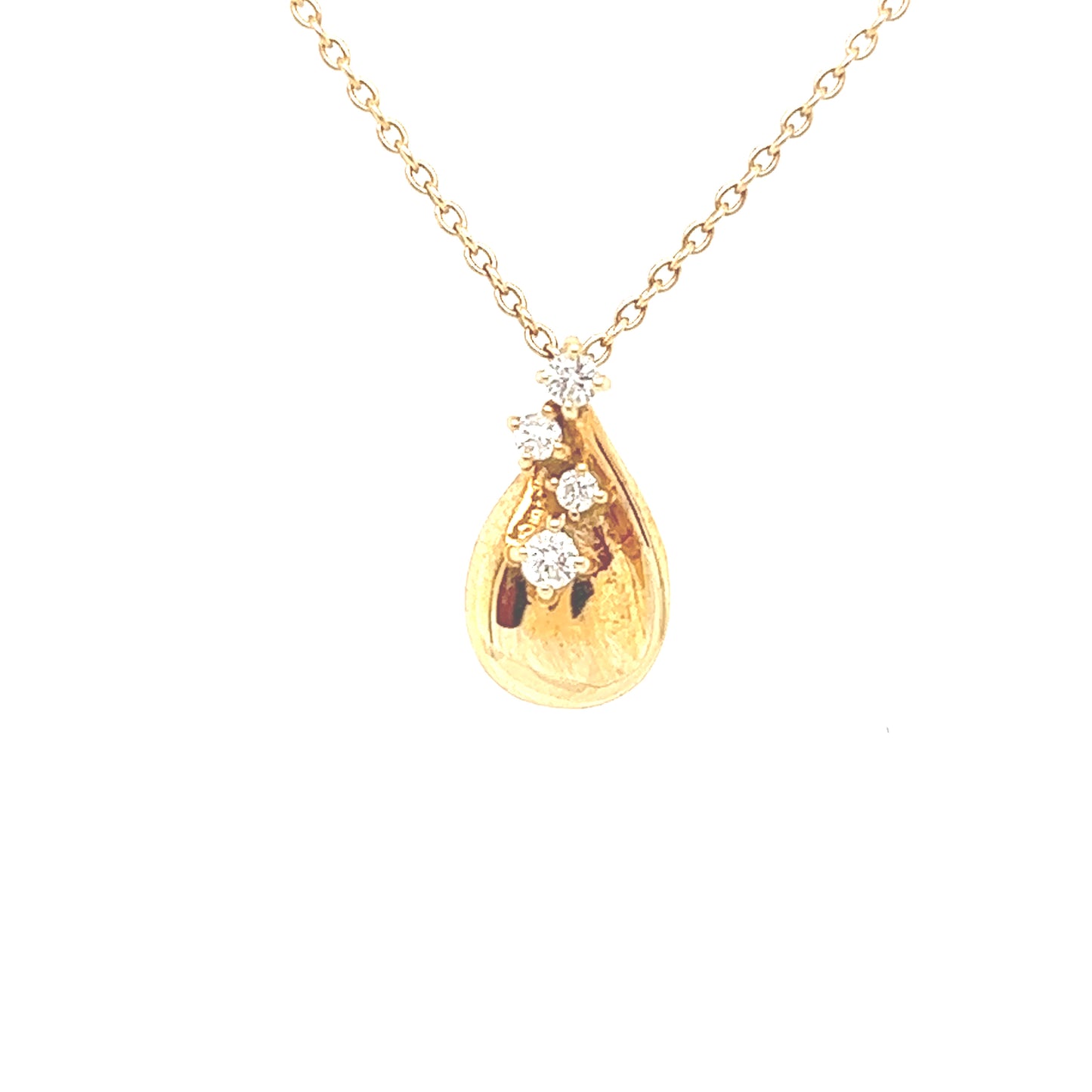 K10 Fine Pear Drop Dia Necklace