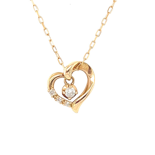 K18 Glittering Heart Necklace