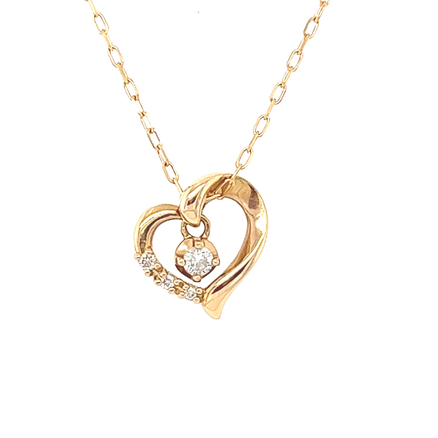 K18 Glittering Heart Necklace