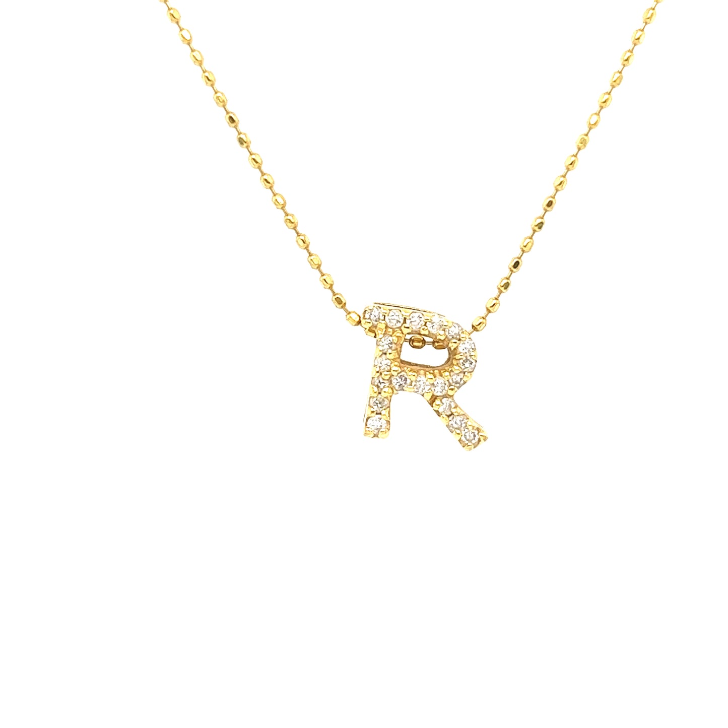 K18 Personalised Letter R Necklace
