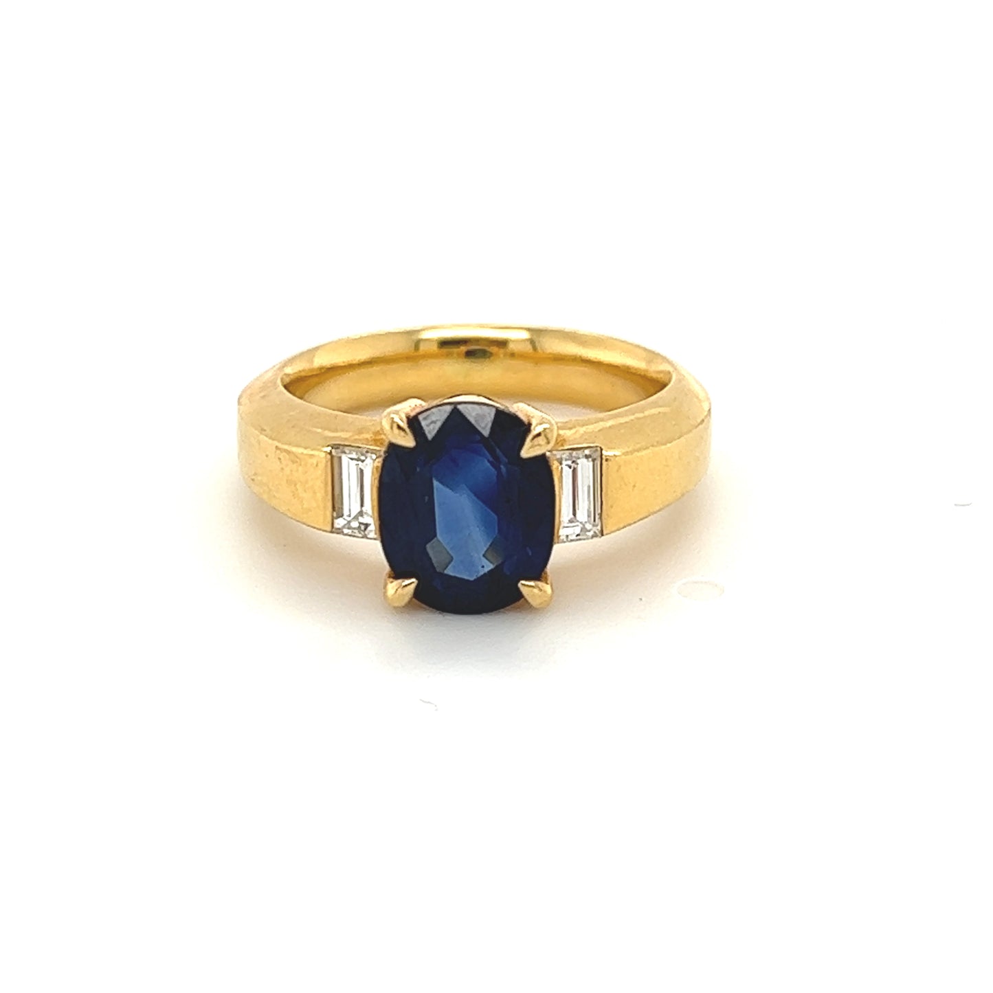 K18 Fine Flawless Sapphire Diamond Ring