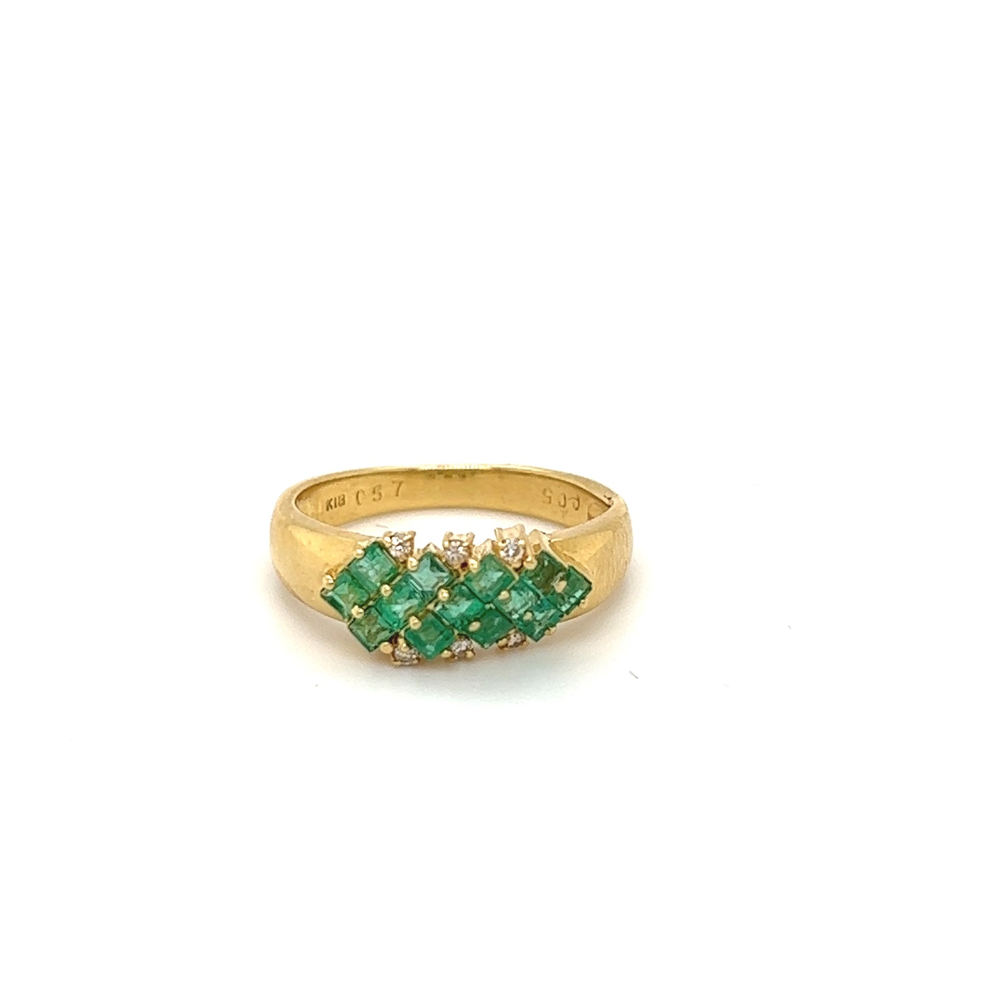 K18 Classic Emerald Cluster Ring