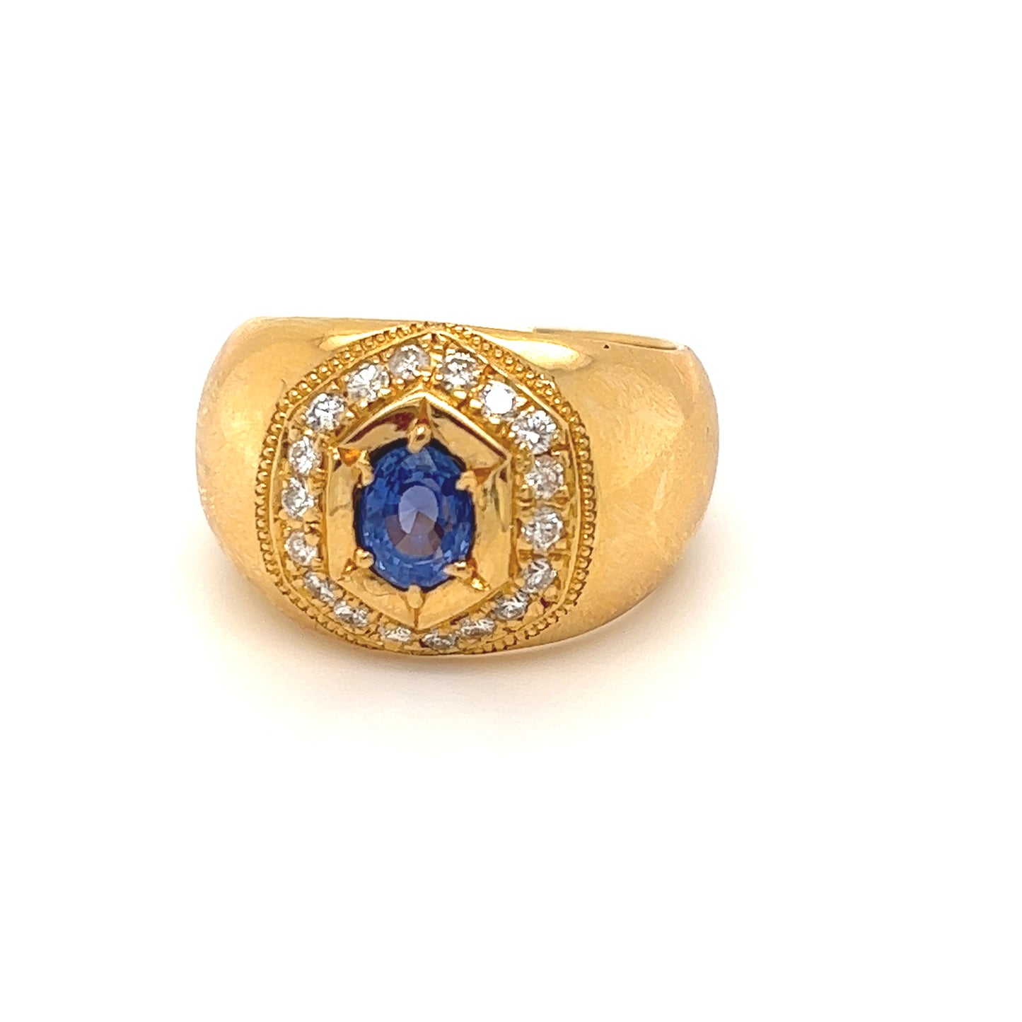 K20 Radiant Sapphire Diamond Men's Ring
