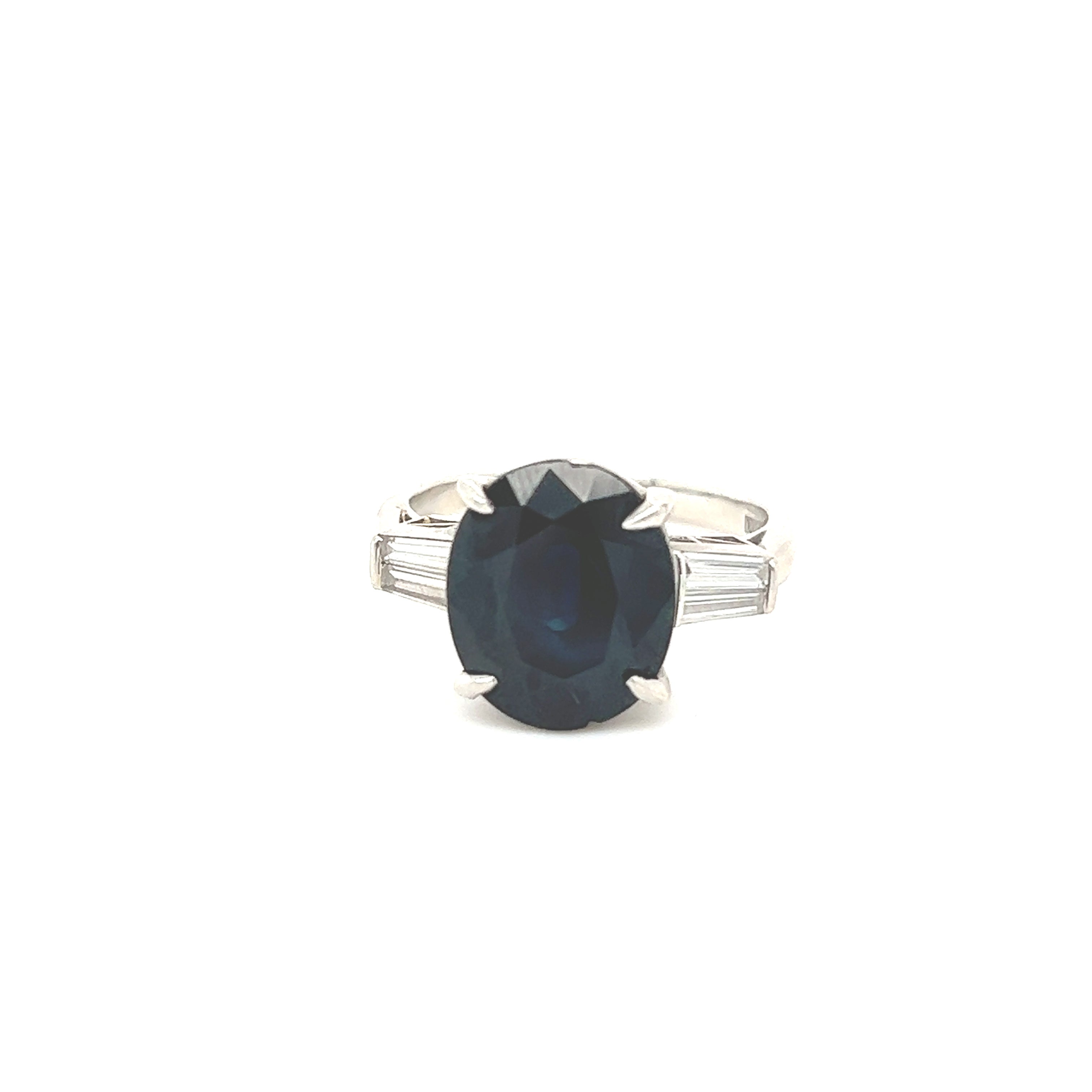 1.5 carat Natural Blue Sapphire And Diamonds Ring