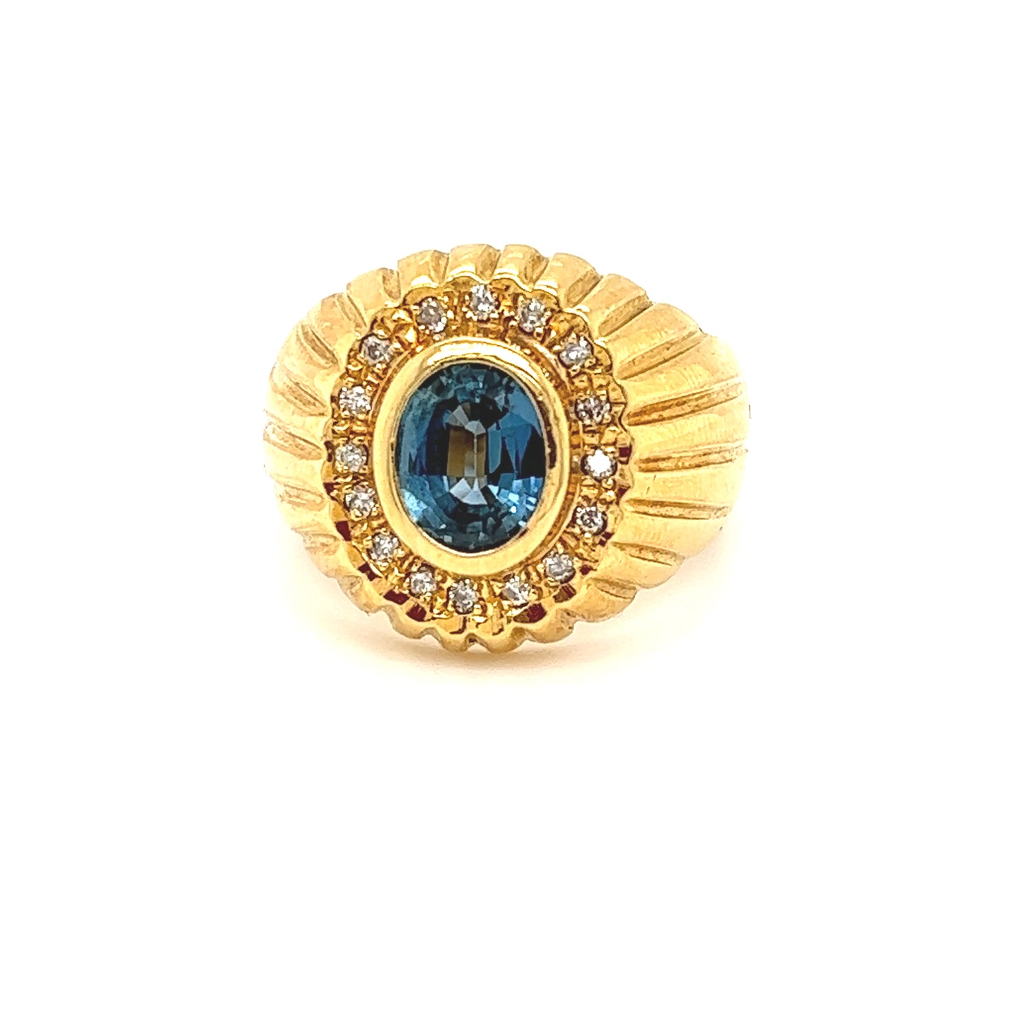 K18 Embellished Sapphire Men's Ring