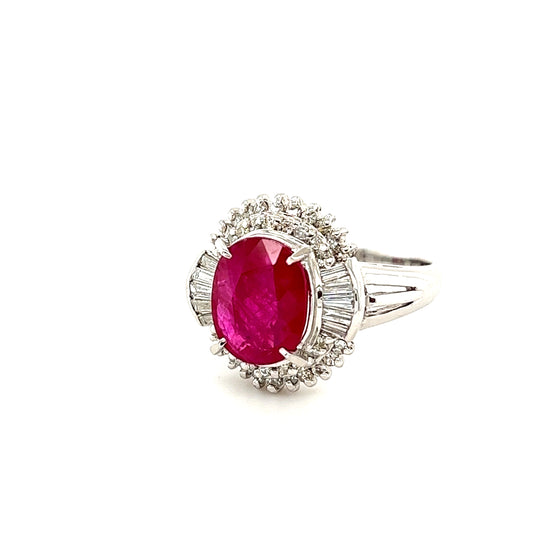 PT 900 Ruby Diamond finger Ring