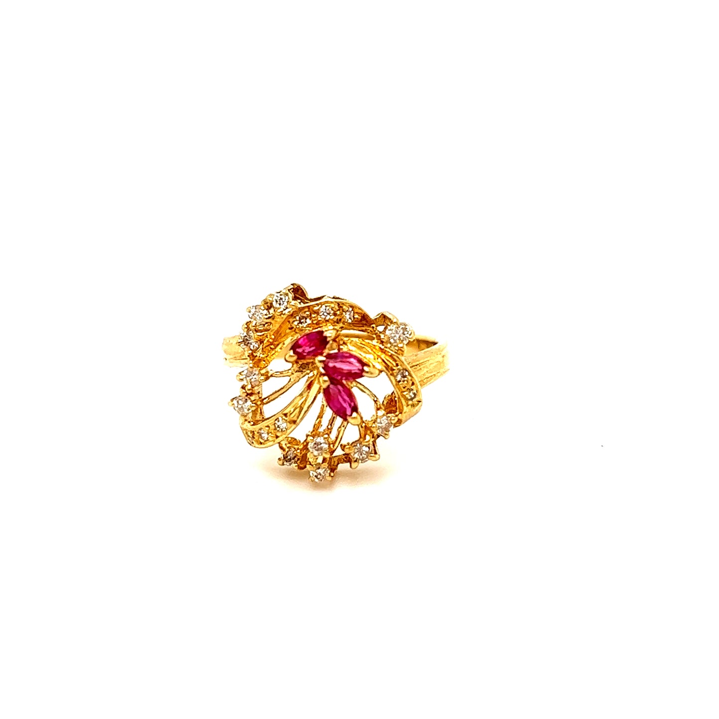 18K Diamond floral ring