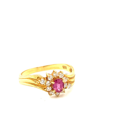 18K Gold Floral ring
