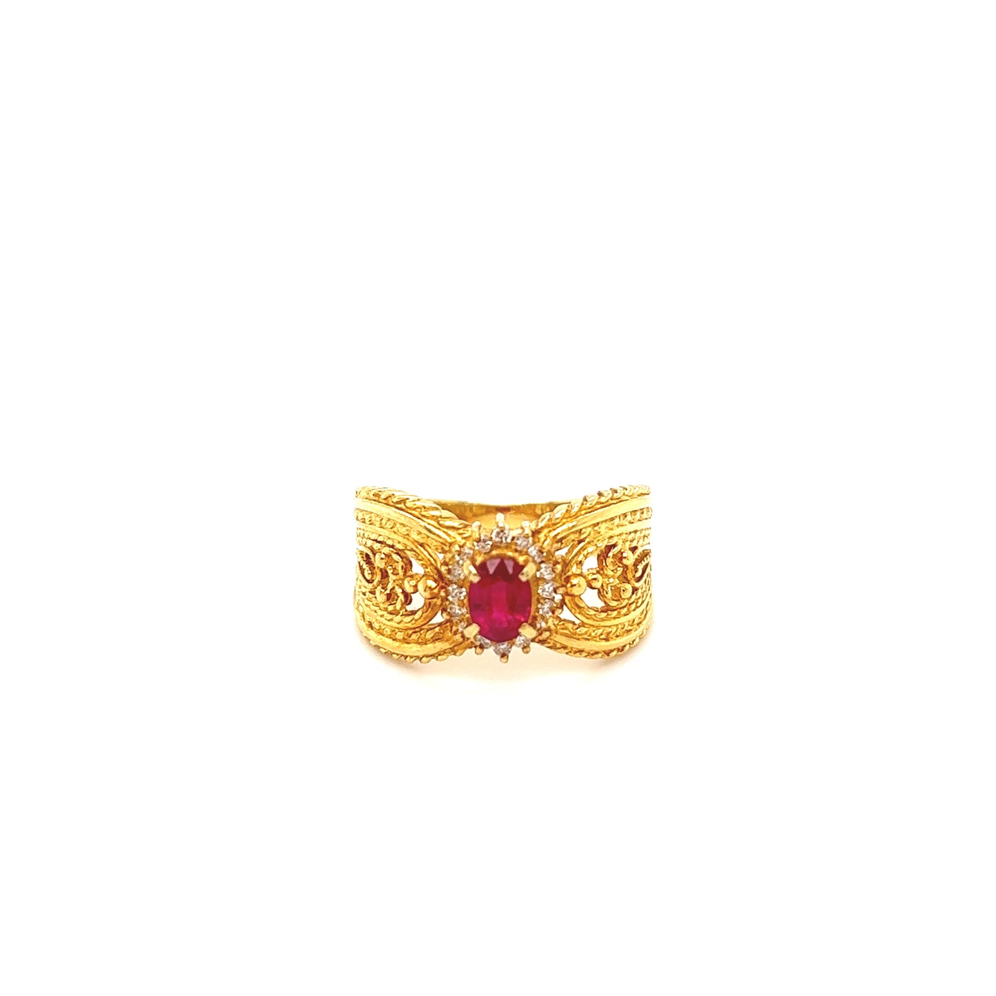 18K yellow Gold and Ruby Ring