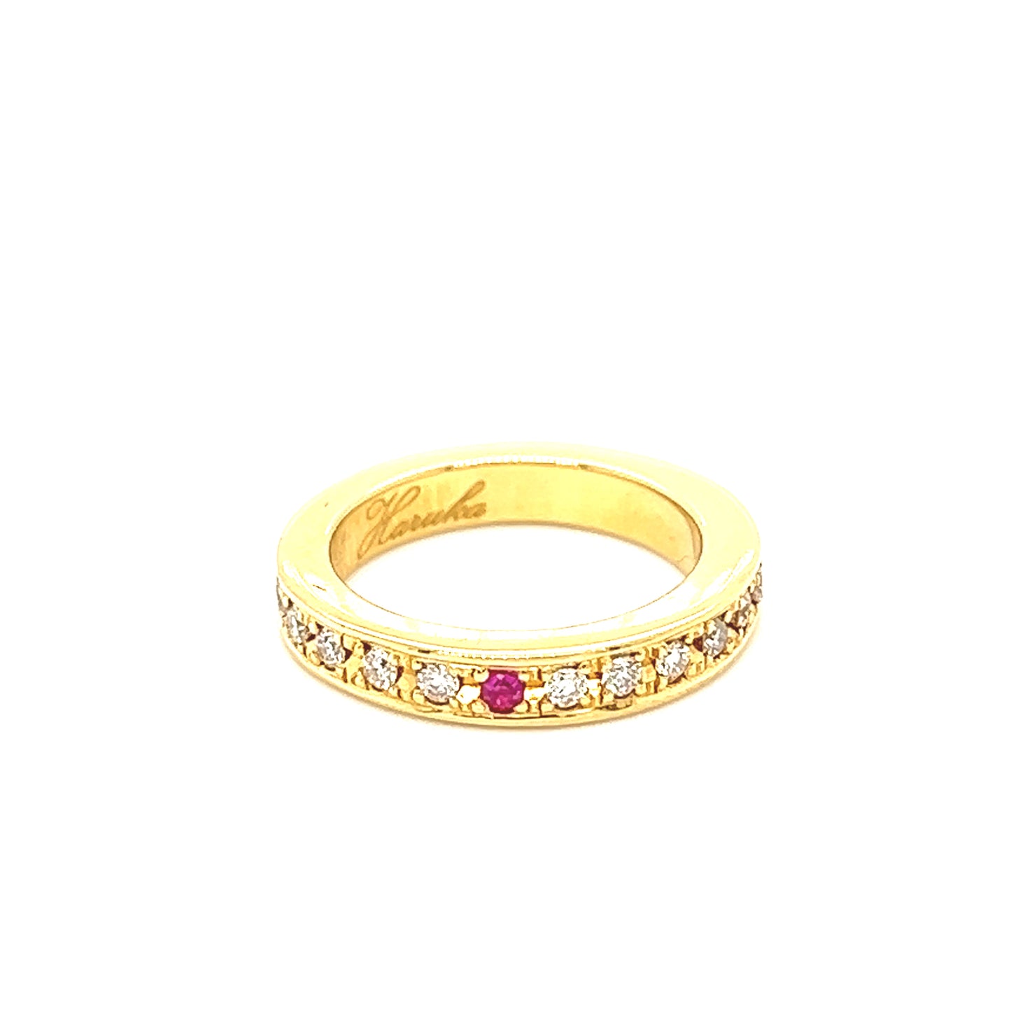 18K Diamond And Ruby Eternity Ring