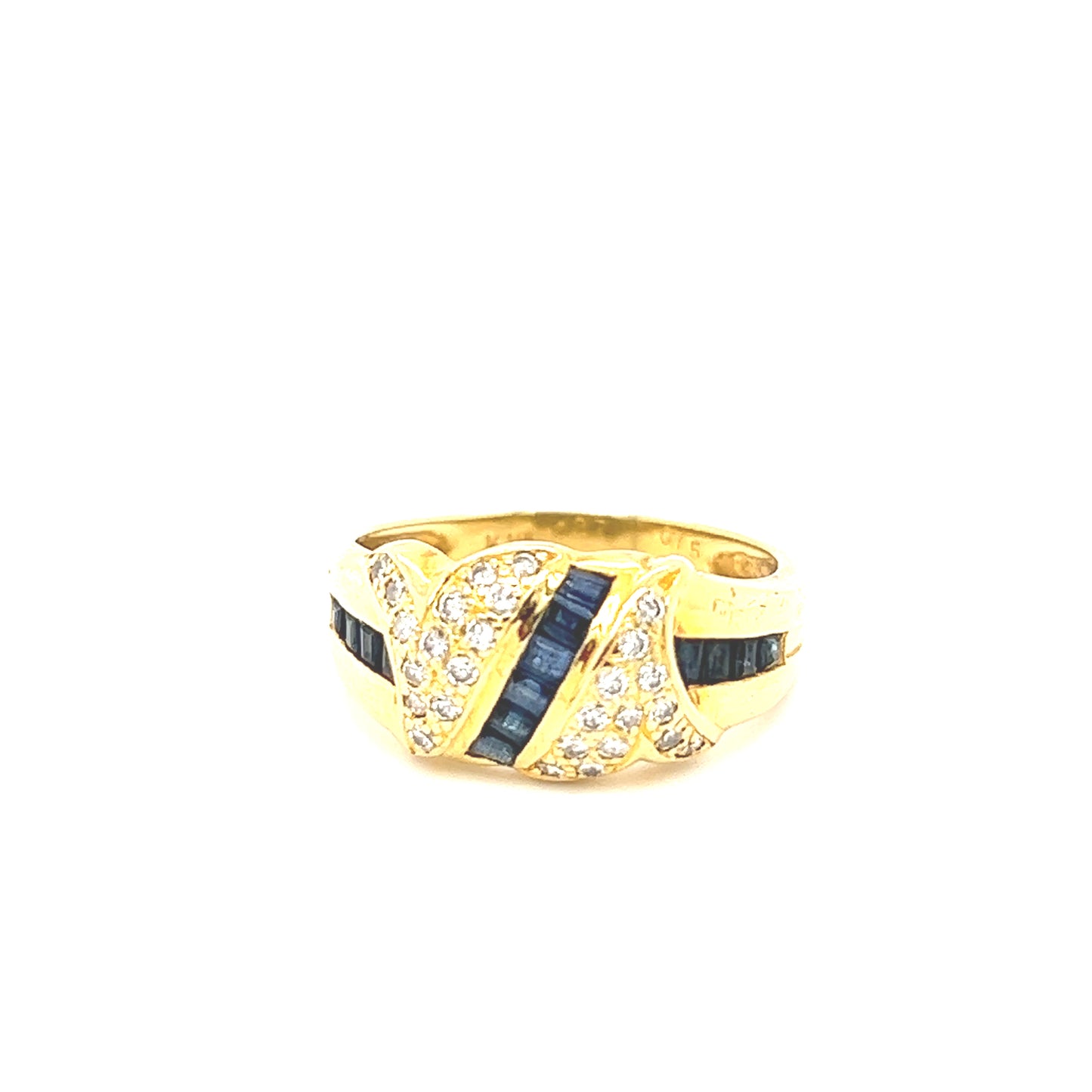 18K Gold Sapphire And Diamond Ring