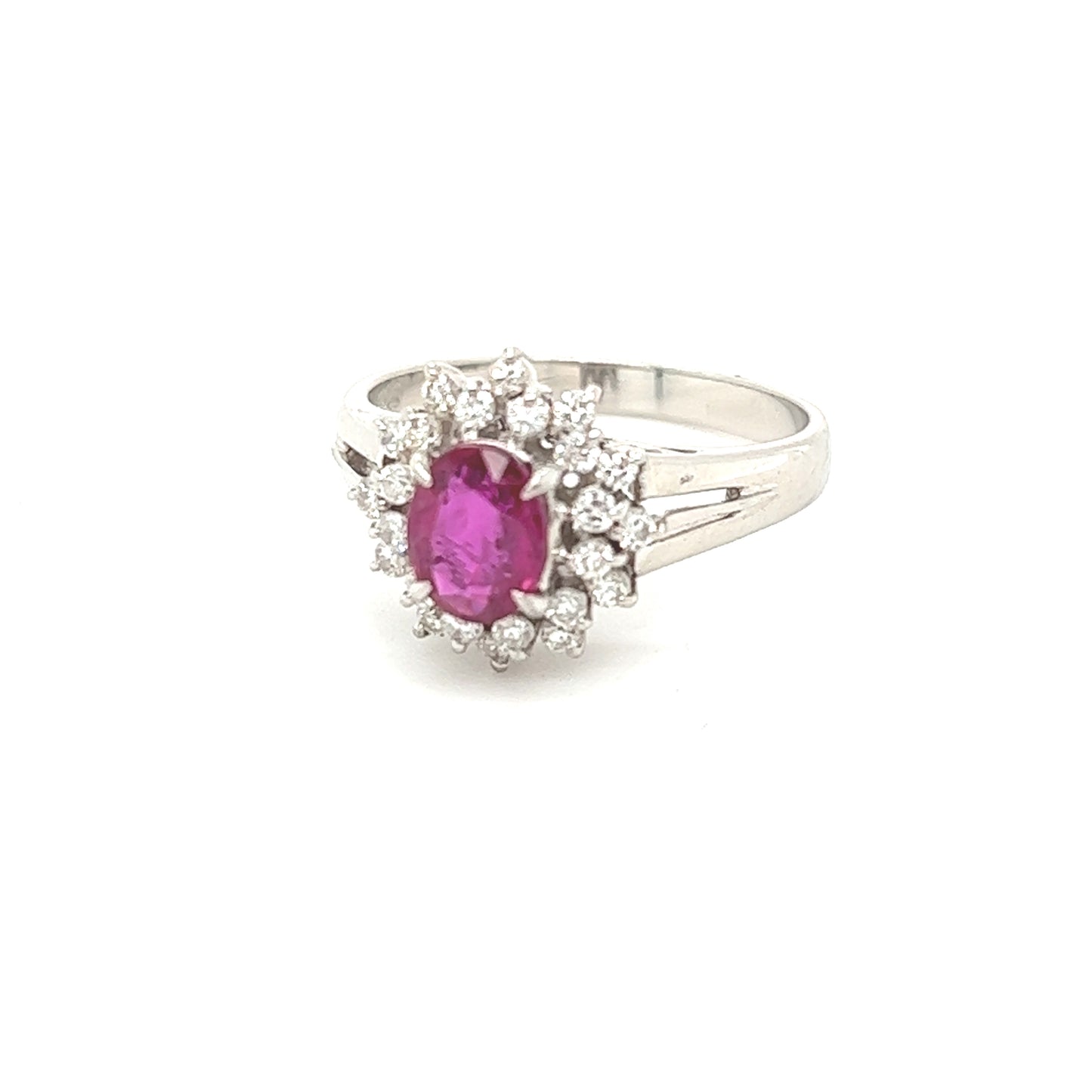 PT850 Oval cut Pink ruby ring