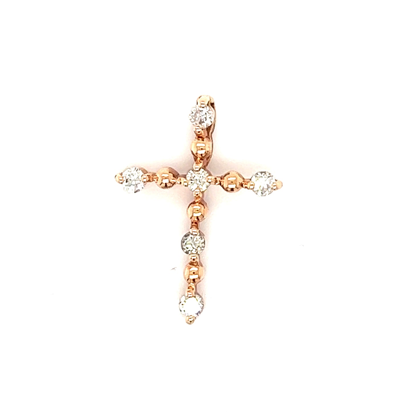 Cross christ Sparkling Rose gold Diamond Pendant
