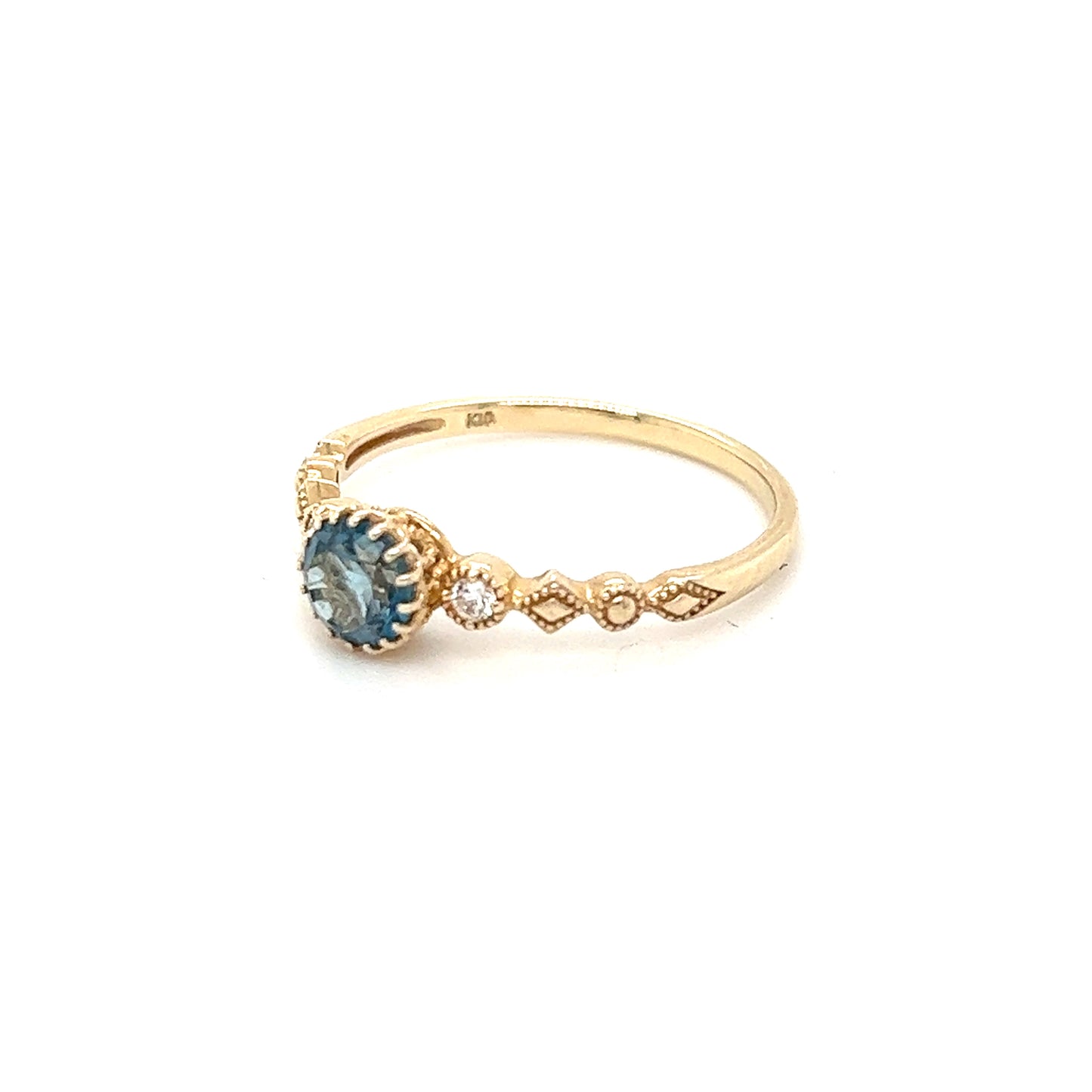 10K Blue Topaz Gold Ring